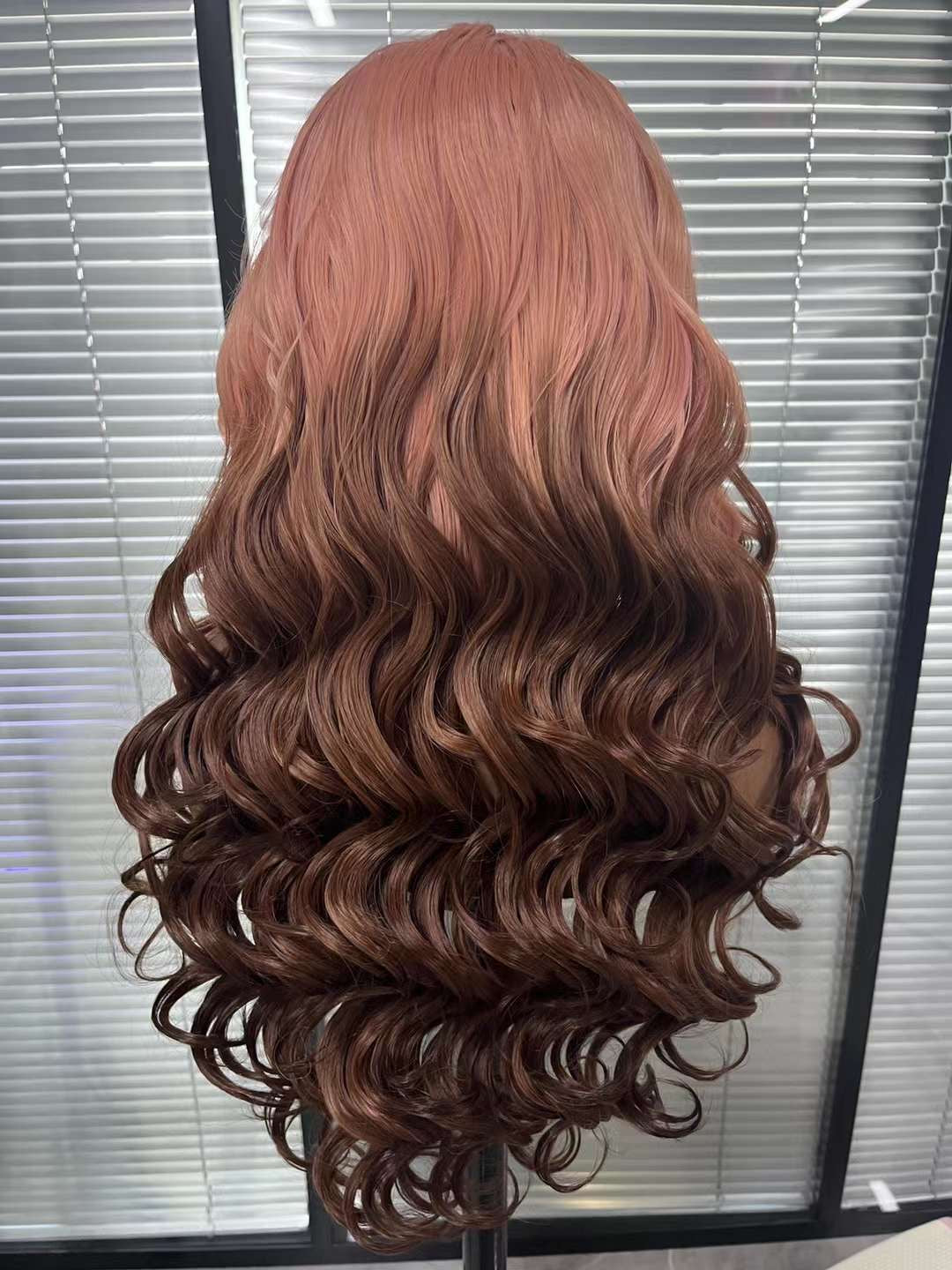 26inch Pink brown synthetic hair,no tangled,high quality