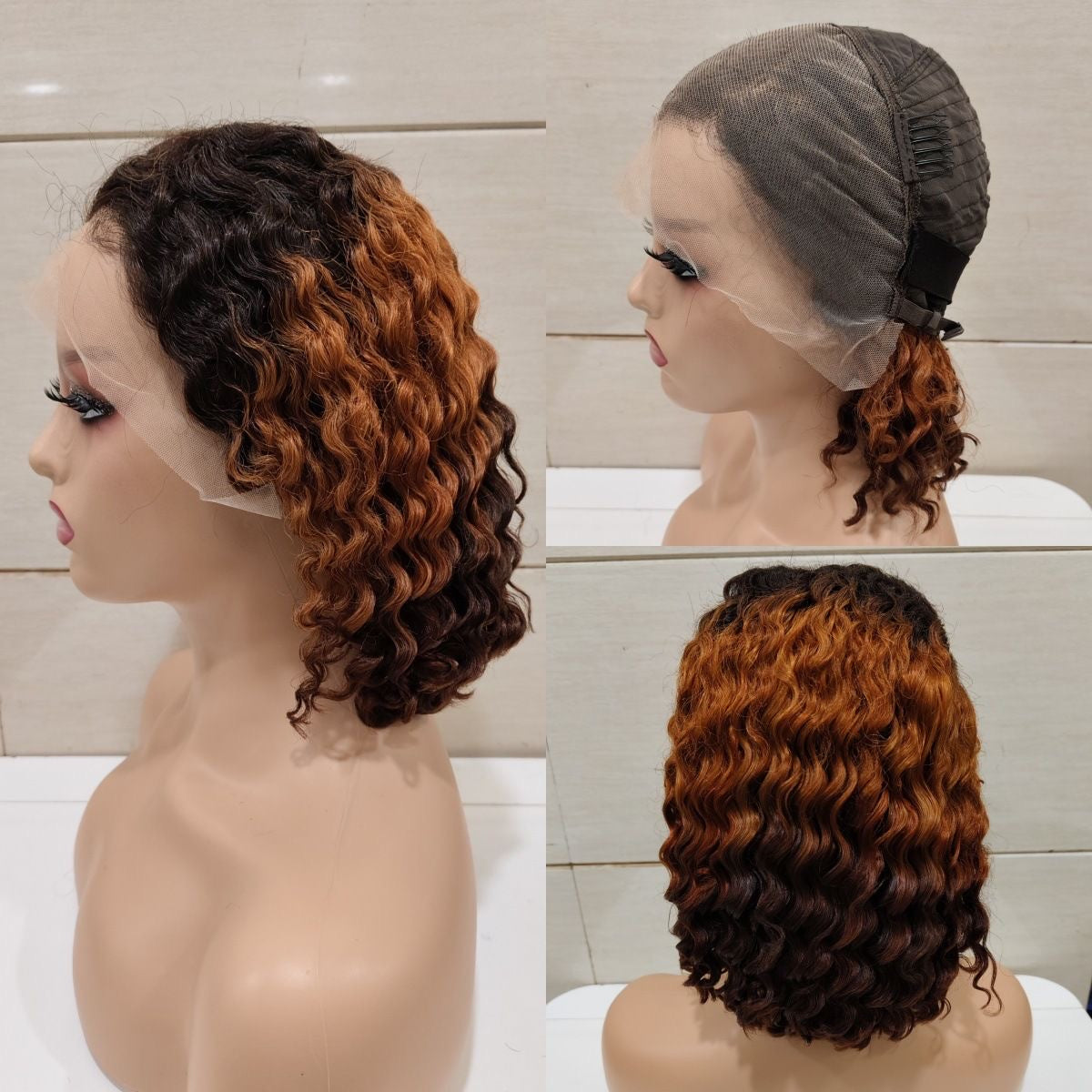 12A 13x4 Frontal Deep Curly Bob 200% density Indian Hair