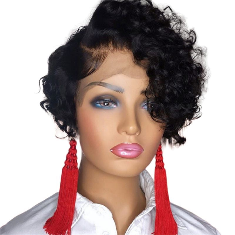12A Pixie Short Cut Curly Wig 13*4 Frontal