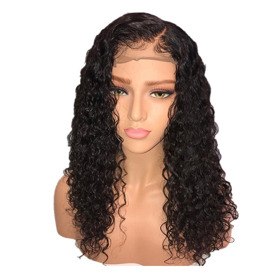 Long Curly Closure Wigs Lace Frontal Hair ,100% human hair