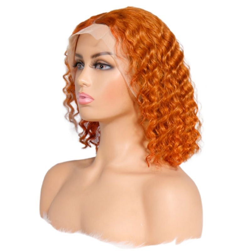 12A Orange 350# Deep 200% Density Ear To Ear Frontal Bob