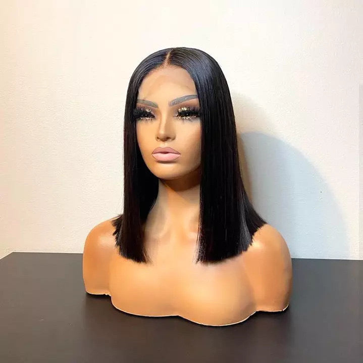 Brazilian hair straight top lace wig 4X4