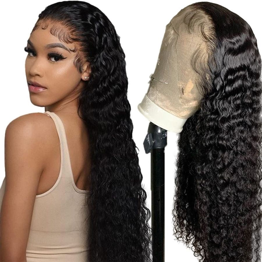 12A Deep Wave Wigs With Frontal Ear to Ear Brazilian Hair
