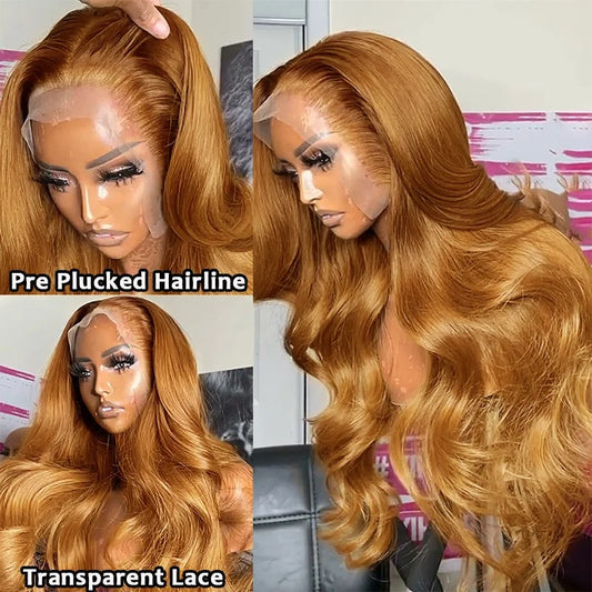 Ginger Blonde Lace Front Wig 13X4 Body Wave Human Hair Wigs Brazilian Human Hair Lace Frontal Wigs