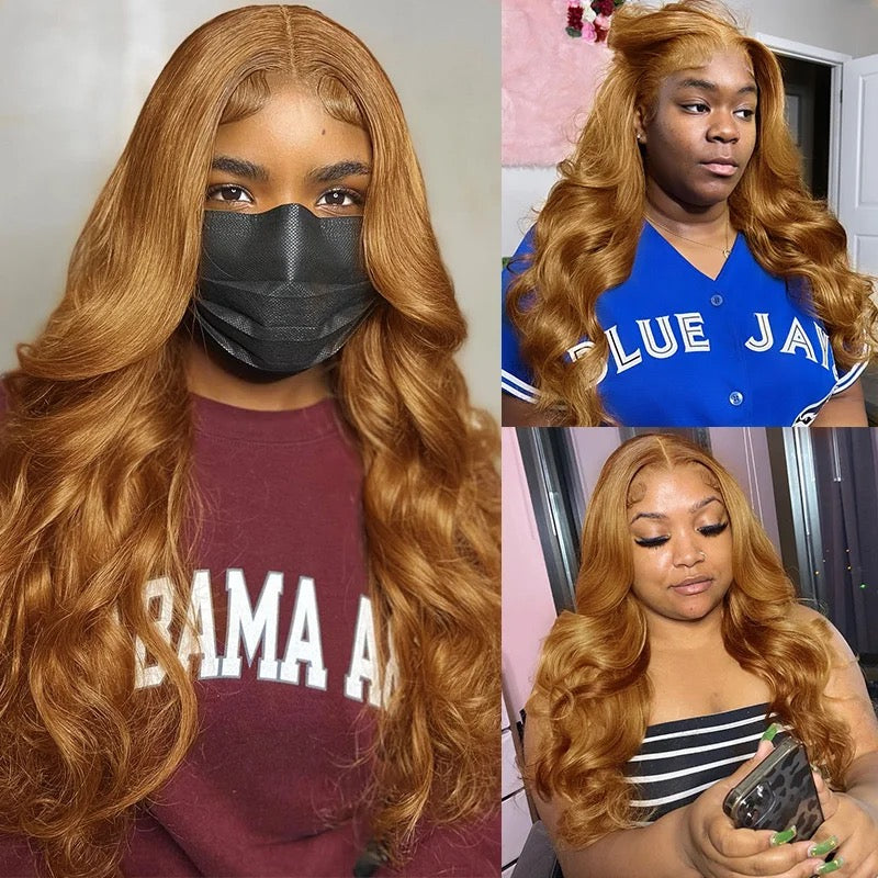 Ginger Blonde Lace Front Wig 13X4 Body Wave Human Hair Wigs Brazilian Human Hair Lace Frontal Wigs