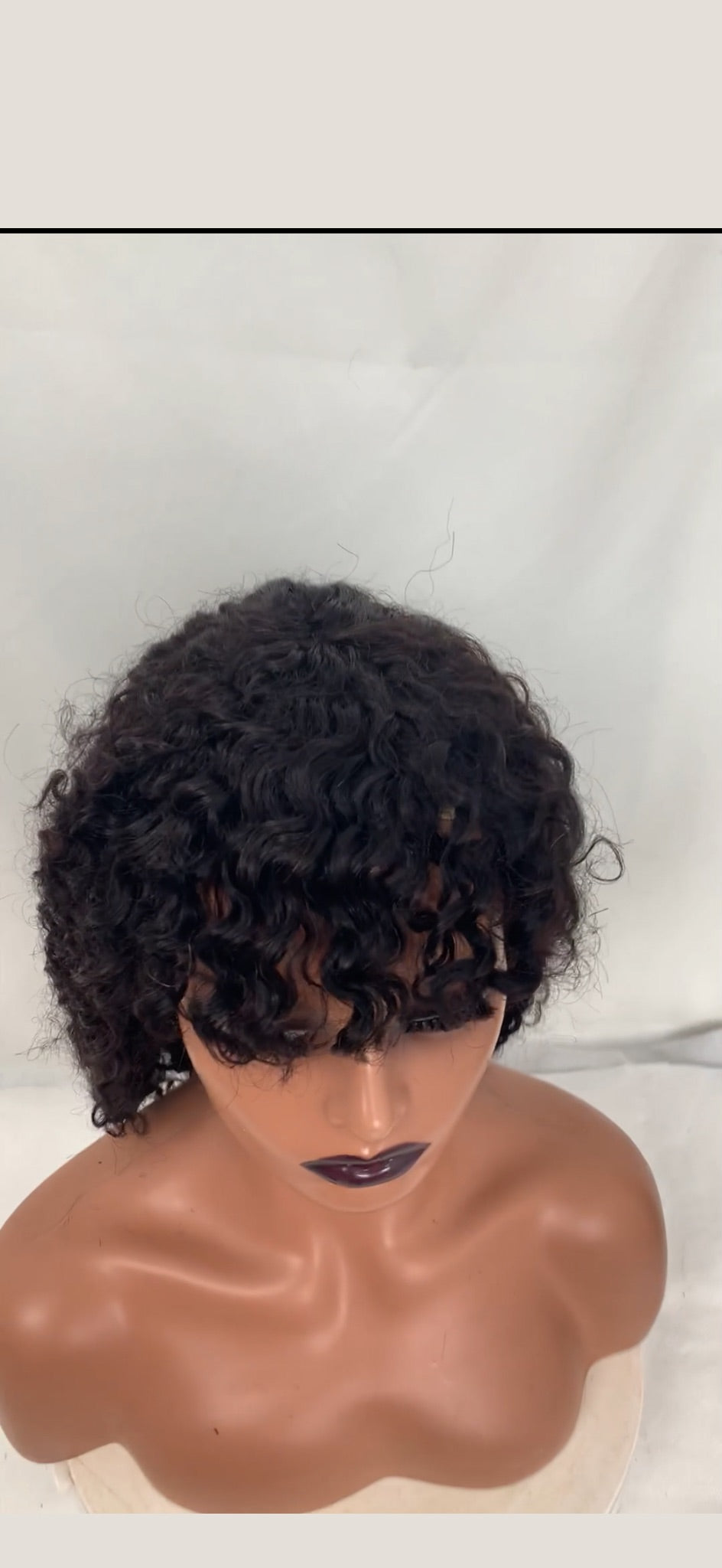 Curly Wig Wear to go Glueless Curly Bob Wig with Bangs Brazilian Remy Human Hair Wigs