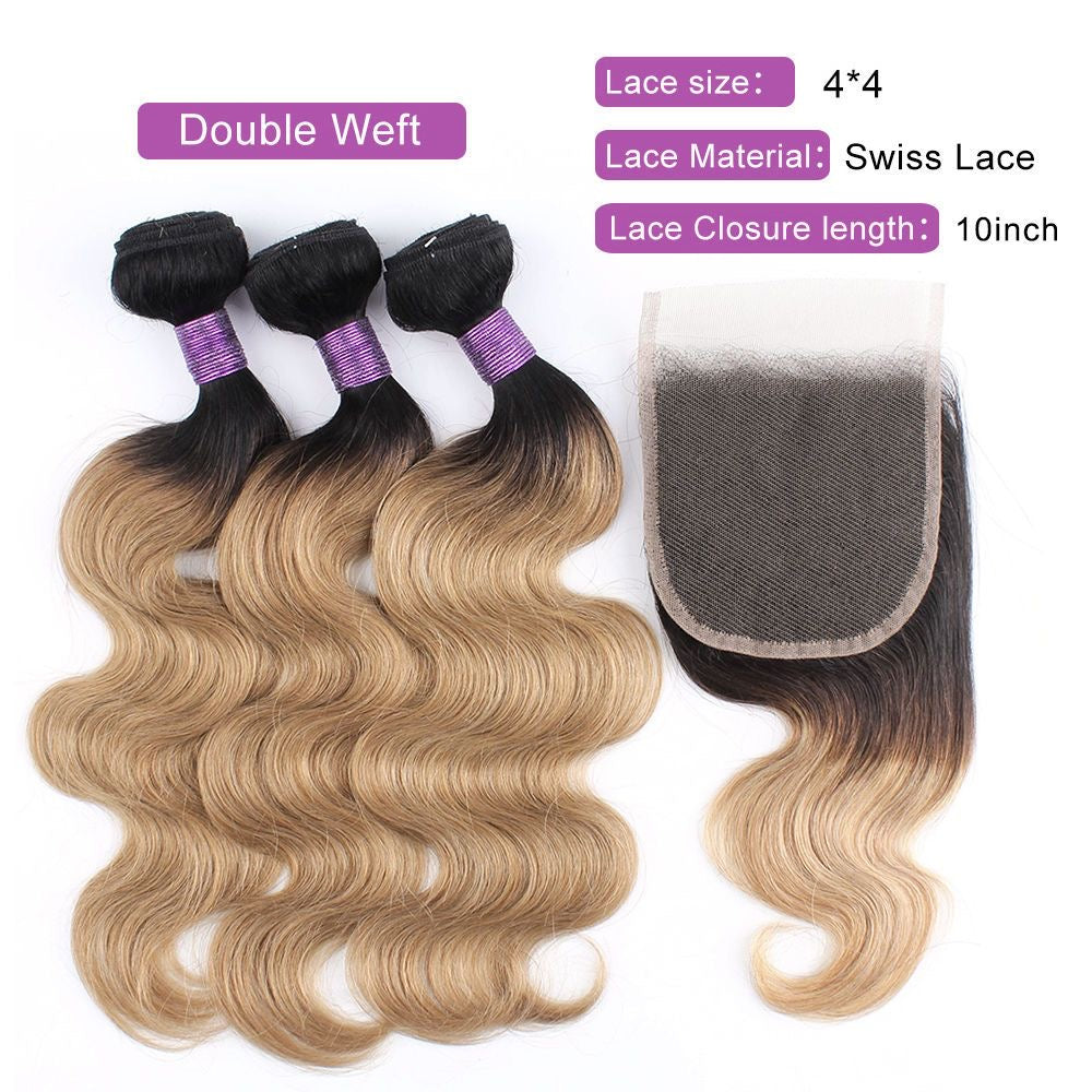 1B/613 bundles and closure , 100% virgin hairs