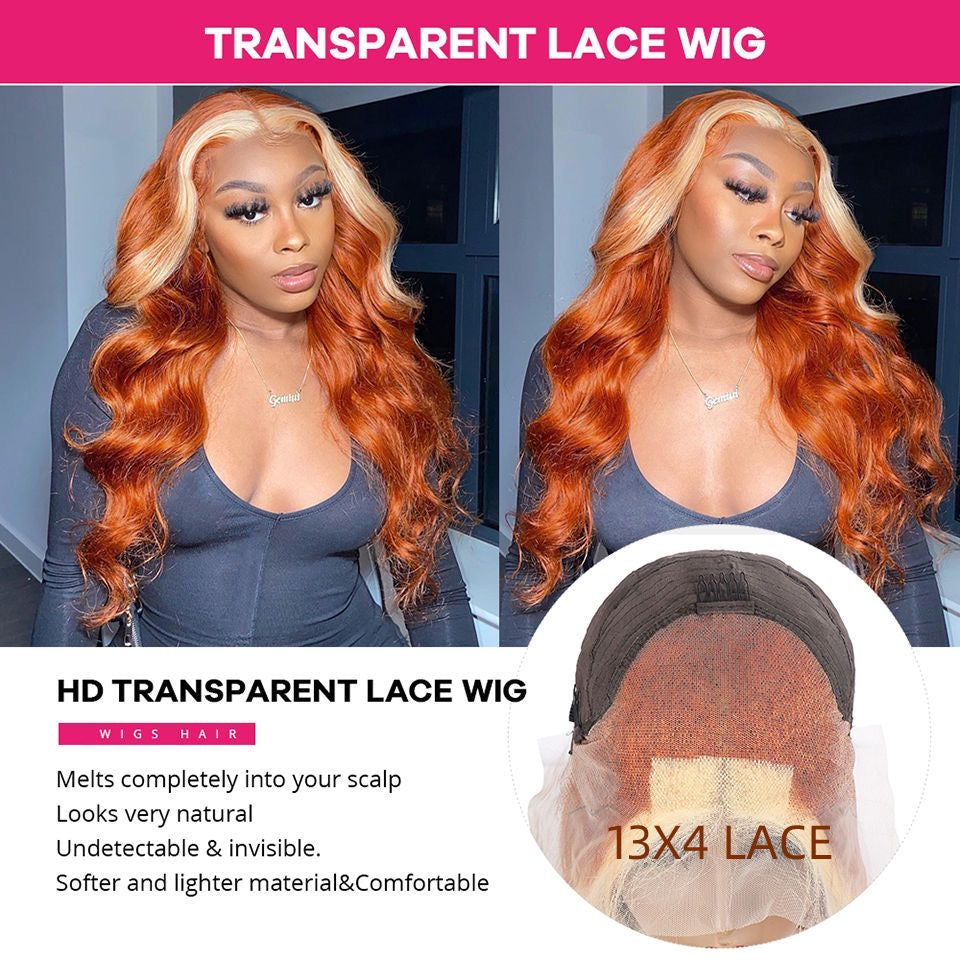 350/613 HD lace frontal wig,body wave,200% density human hairs