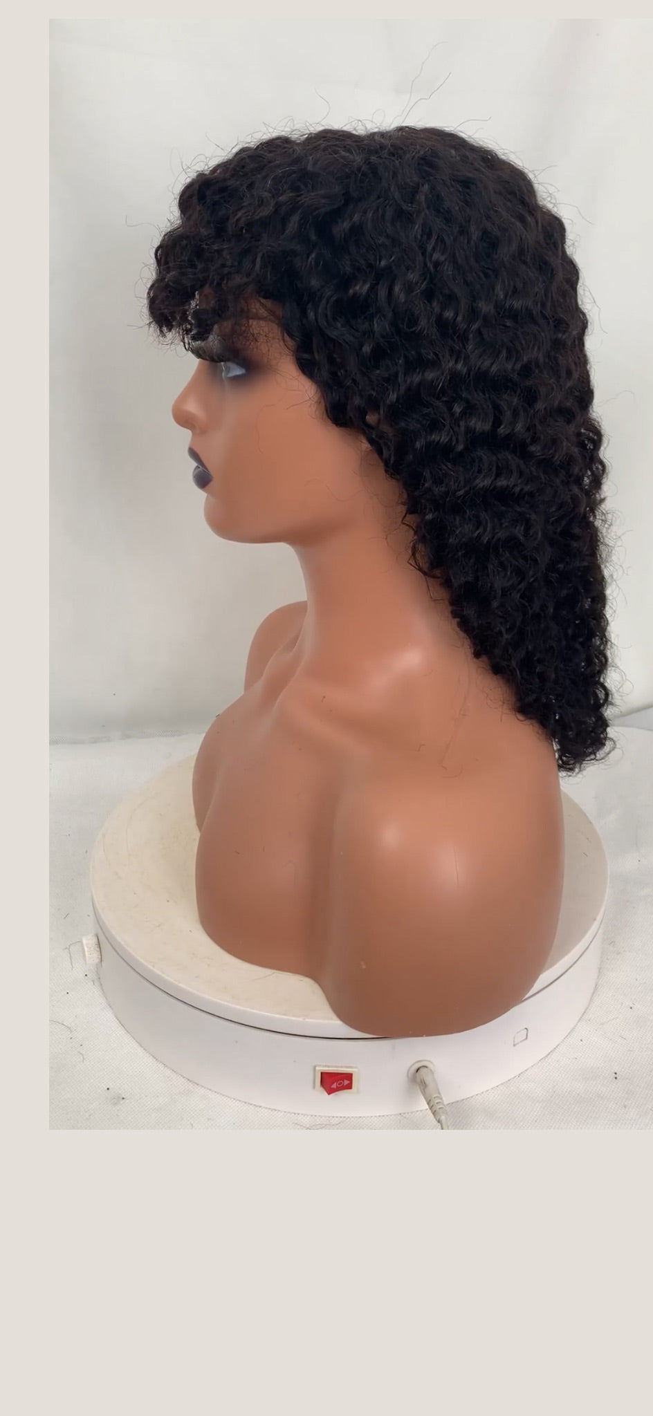 Curly Wig Wear to go Glueless Curly Bob Wig with Bangs Brazilian Remy Human Hair Wigs