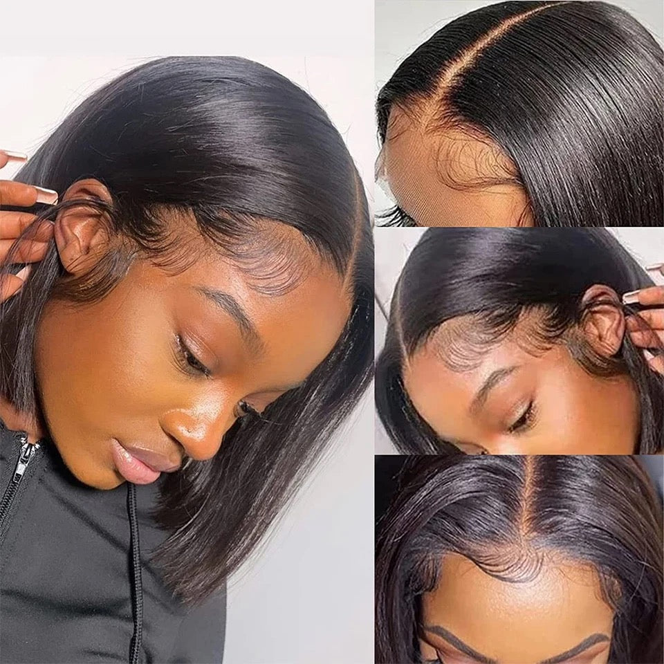 5x5 Glueless ,Pre-cut ,Bleached Knot, Bob Human hair