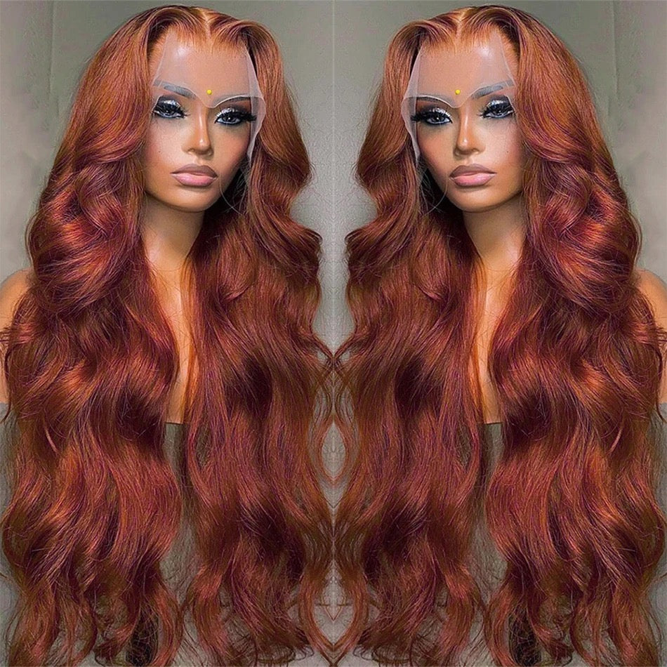 Brown body wave Brazilian hairs,13X4 lace front