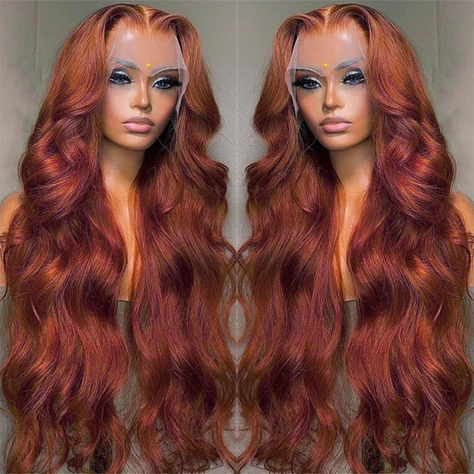 Brown body wave Brazilian hairs,13X4 lace front