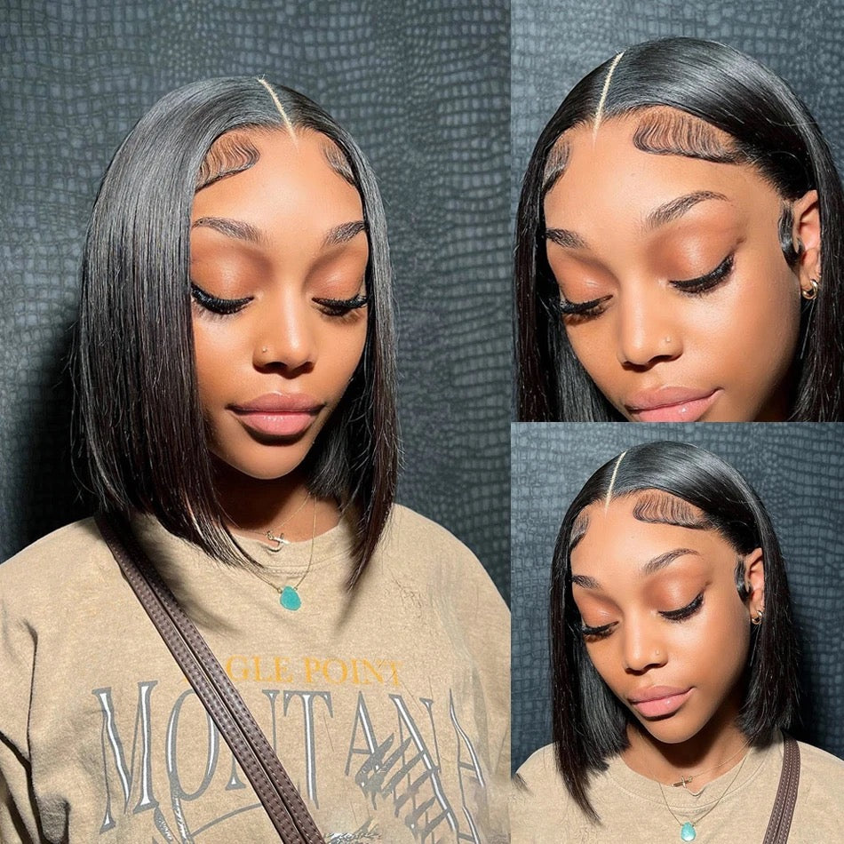 5x5 Glueless ,Pre-cut ,Bleached Knot, Bob Human hair