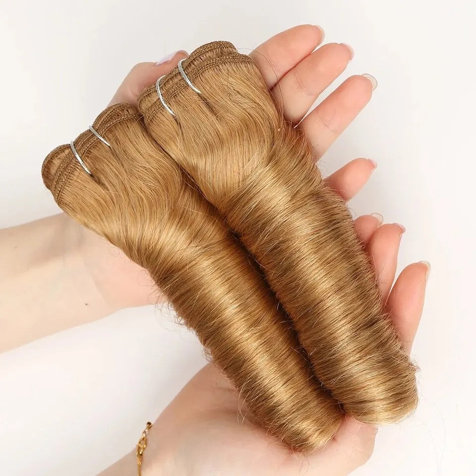 Honey Blond 2Pcs/Pack Loose Wave Bundles Human Hair Extension Brazilian Hair Weave Bundles