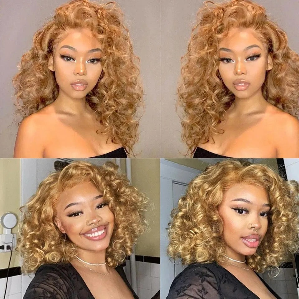 Honey Blond 2Pcs/Pack Loose Wave Bundles Human Hair Extension Brazilian Hair Weave Bundles