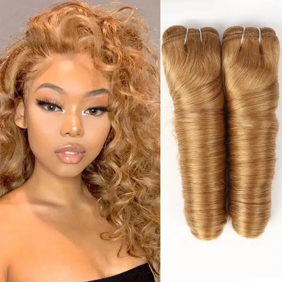 Honey Blond 2Pcs/Pack Loose Wave Bundles Human Hair Extension Brazilian Hair Weave Bundles