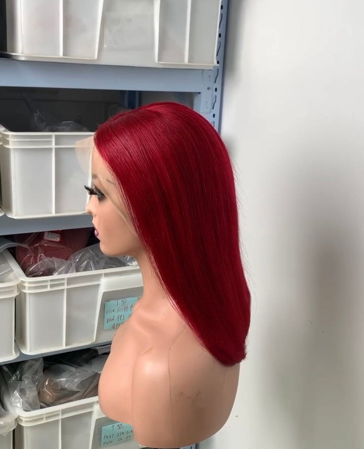 13*4 full frontal wig Burgundy Straight human hair wigs