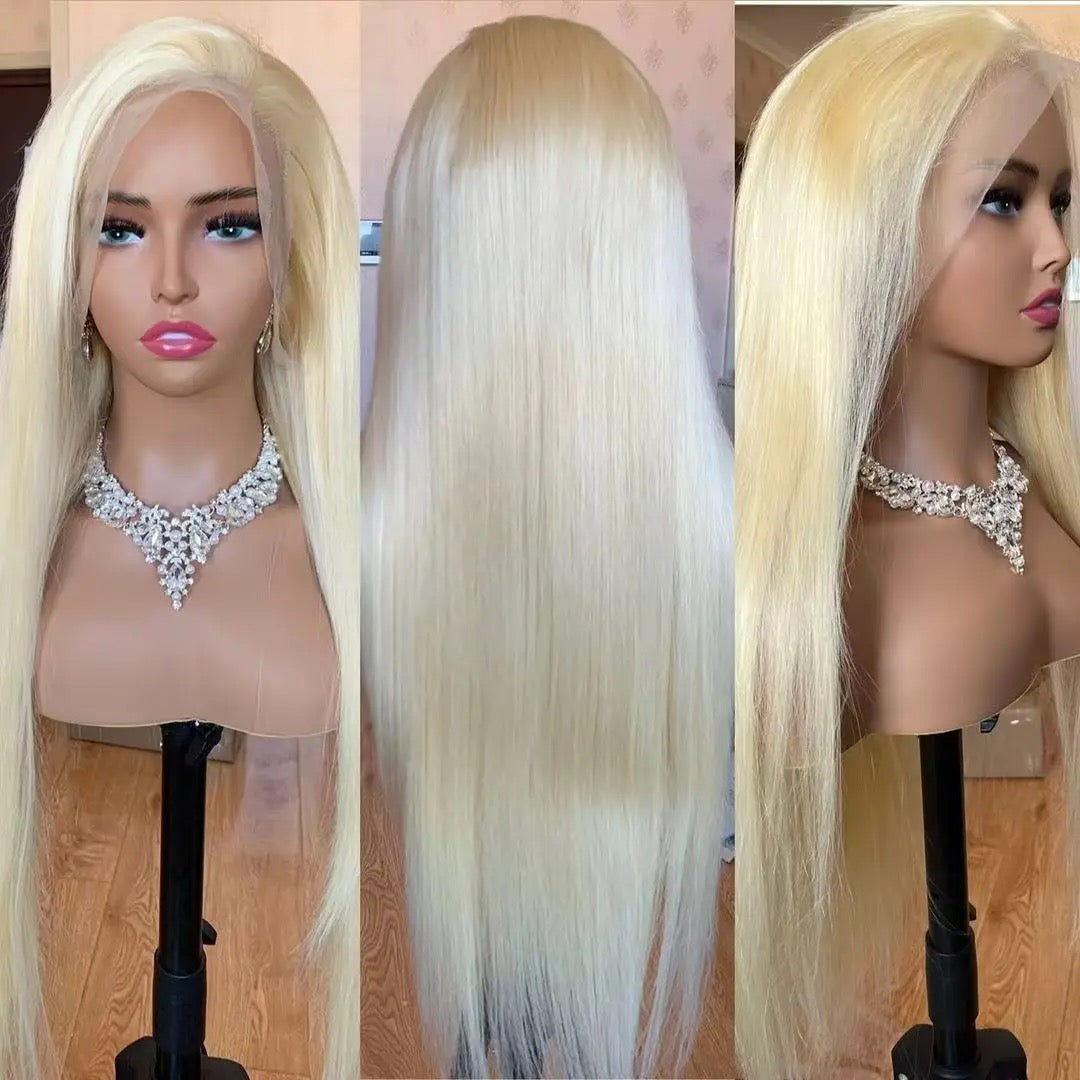 613 Blonde long wig 13x4 lace frontal wig raw virgin human hair 250% density
