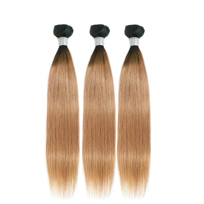 10A Straight Remy Human Hair set Bundles Remy Hair 1b/27