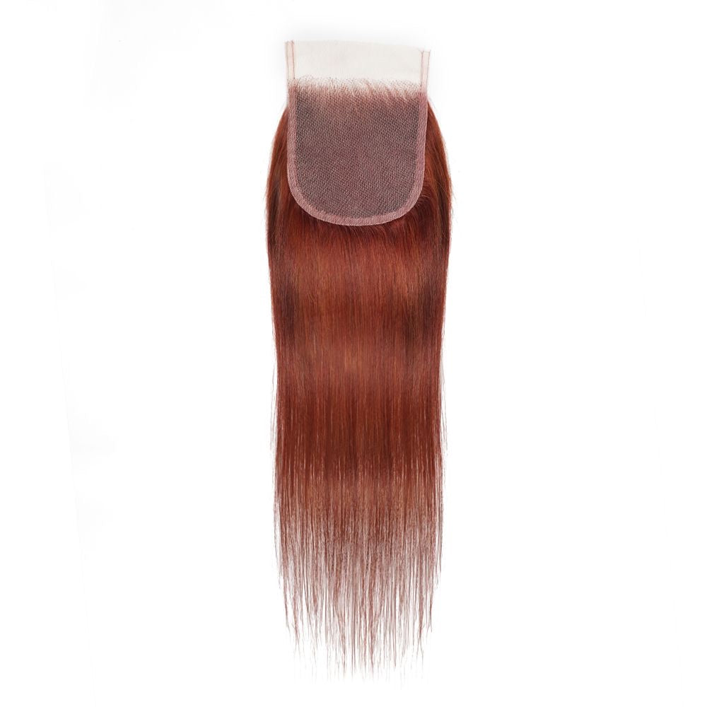 #33 Color Reddish Brown 4x4 Lace Closure Virgin Human Hair