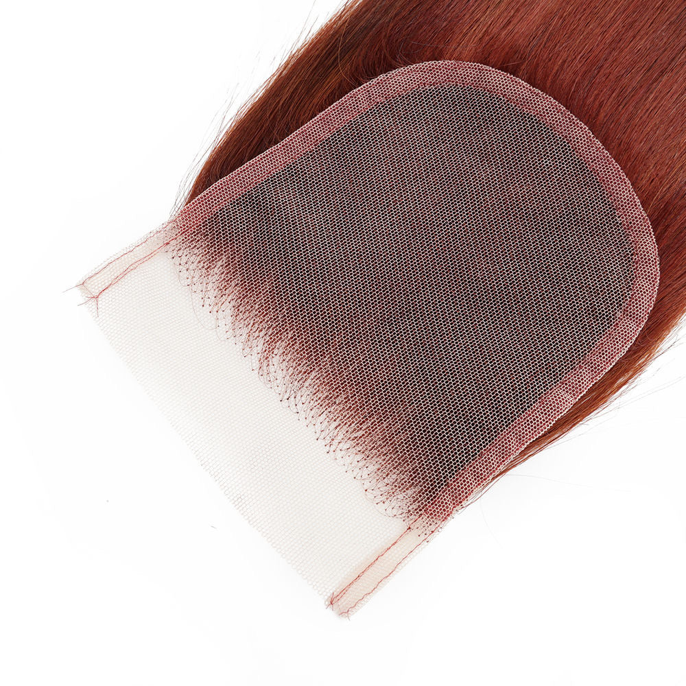#33 Color Reddish Brown 4x4 Lace Closure Virgin Human Hair