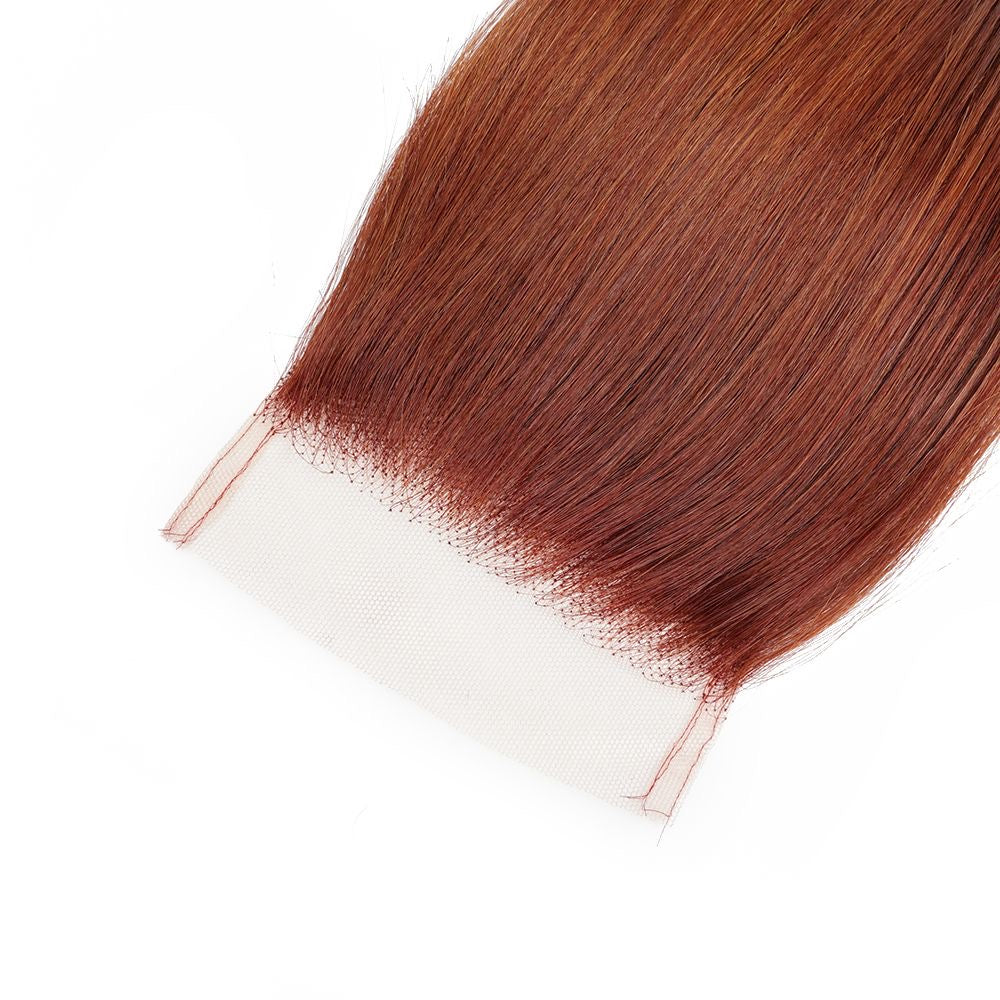#33 Color Reddish Brown 4x4 Lace Closure Virgin Human Hair
