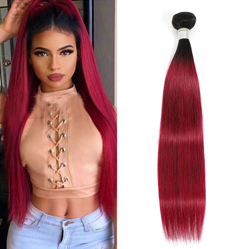 10A Ombre 1b/99J Human Hair Bundles Bug Remy Hair Straight