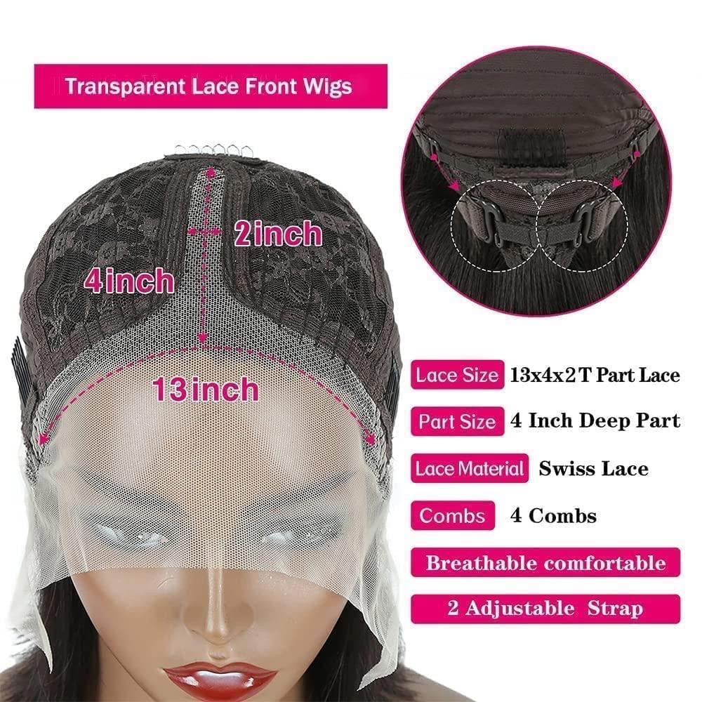 Part T lace 13x1 Brazilian Straight Bob Wig Human Hair Lace Front Wigs Short Bob Lace Wig