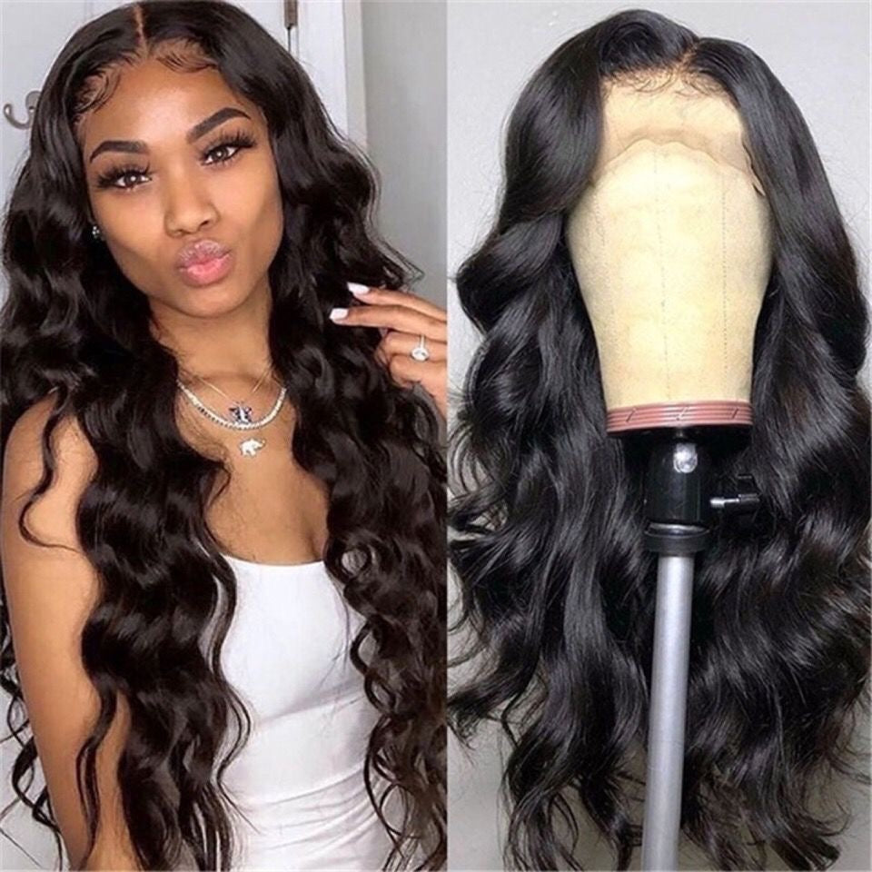 4x4 closure Wavy wig 250% density,Body Wave Lace Frontal Wig Hair