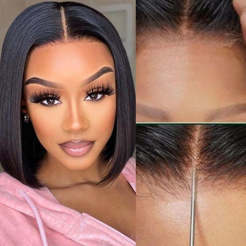 Glueless HD 13x4 lace frontal bob wig ,100% Virgin hair