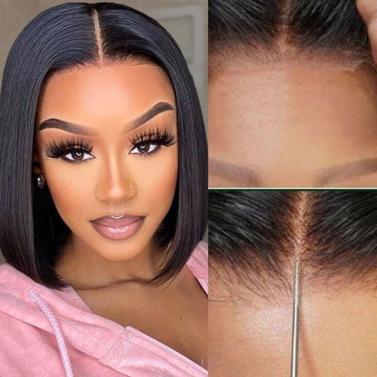 Glueless HD 13x4 lace frontal bob wig ,100% Virgin hair