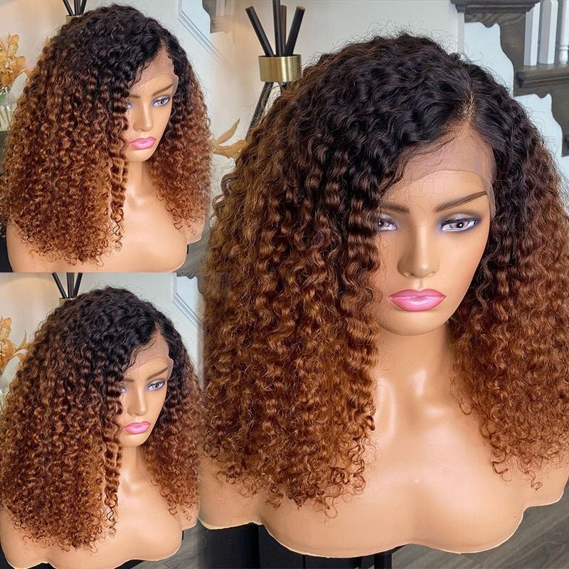 13*4 1B/30 bob wig curly Lace front Jerry human hair wig