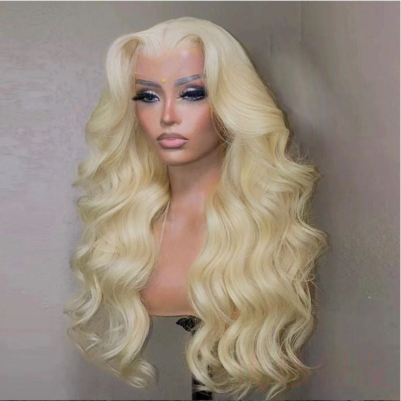 613 HD 13x4 lace front long hair light blonde big wave lace ,100% humain hair
