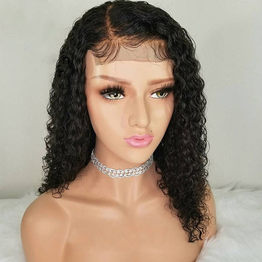 Long Curly Closure Wigs Lace Frontal Hair ,100% human hair