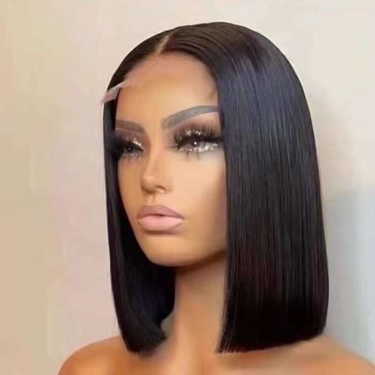 Brazilian hair straight top lace wig 4X4