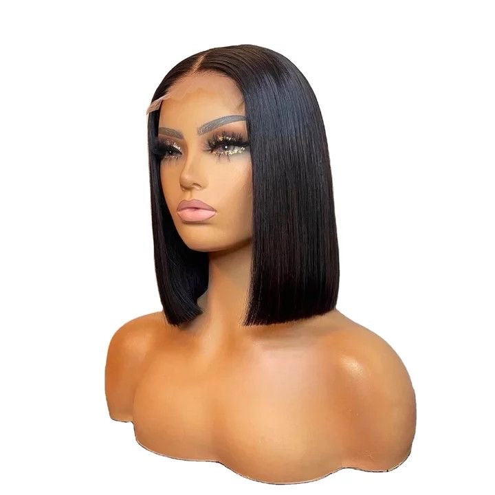 Brazilian hair straight top lace wig 4X4