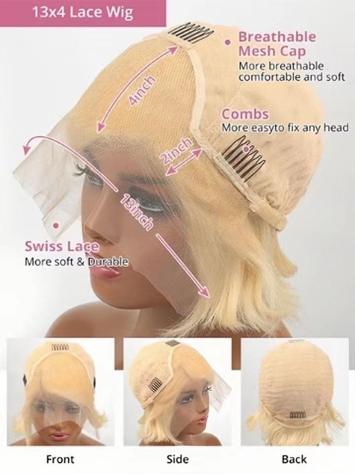 100% human hair original raw hair blonde pixie wigs for blac