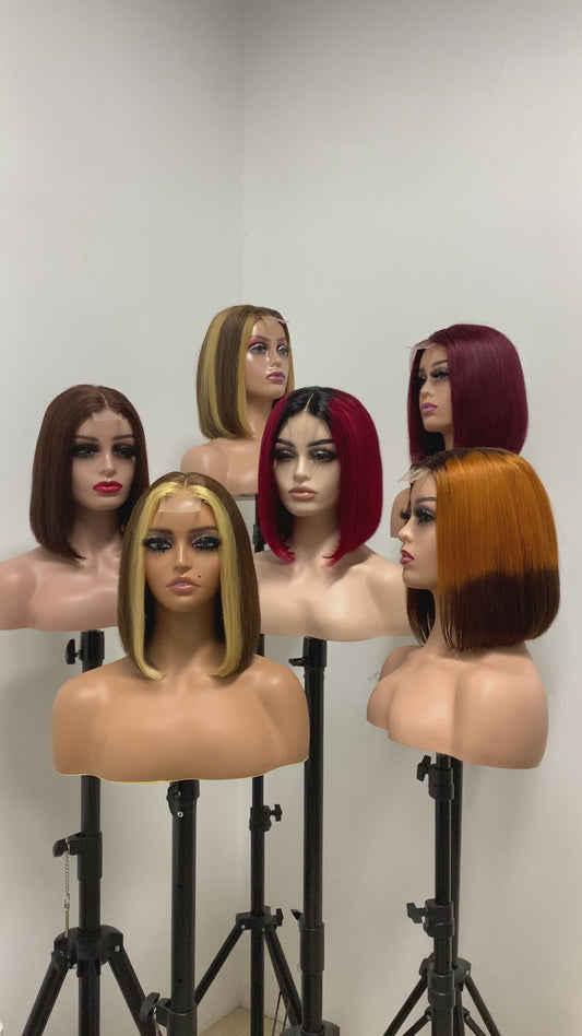 2X6 closure Bob wigs,Black,and others colors